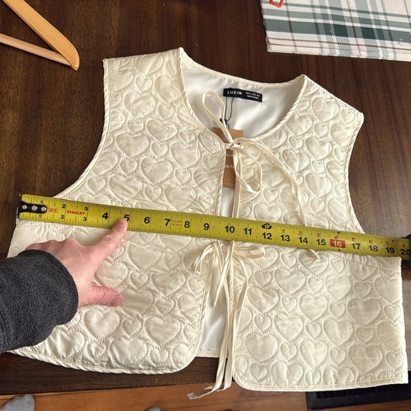 NWT Heart Quilted Embroidered tie vest medium - Picture 5 of 8